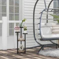 Outsunny Étagère à plantes en bois métal ronde support fleurs 5 niveaux pour extérieur intérieur, dim. 28L x 28l x 87H cm(m-10)