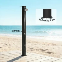 Outsunny Duș solar 60 L duș de grădină cu cap de ploaie reglabil, robinet, temperatură ajustabilă(m-3)