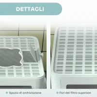 PawHut Lettiera per Gatti Chiusa con Coperchio e Doppia Entrata, Cassetto Estraibile, Paletta e Spazzola, Verde(m-7)