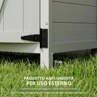 Outsunny Armadio da Giardino in Legno per Attrezzi, con 4 Ripiani 2 Porte, 75x40x90 cm, Grigio(m-7)
