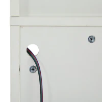 Vetrina per collezione con illuminazione LED e ripiano in vetro, 45x35x160 cm, Bianco(m-10)