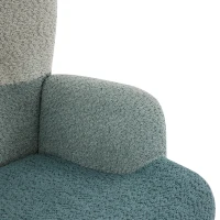 Fauteuil à bascule en bouclé au motif patchwork rayé coloré avec design ergonomique et dossier haut, Multicolore(m-7)