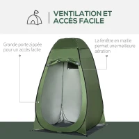 Outsunny Pop-up foldable camping shower tent with carry bag polyester dim. 126L x 124l x 198H cm - green(m-4)
