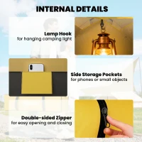 Outsunny 2 Person Camping Tent, Dome Tent with Zipped Doors, Storage Pocket, Portable Handy Bag, Yellow(m-5)