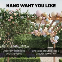 Outsunny 3 x 3 m Wooden Pergola Kit, Garden Pergola Gazebo Grape Trellis with Triangle Supports, Maple Wood-effect(m-6)