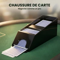SPORTNOW Mallette de poker coffret de poker complet 500 jetons, boîtier en ABS, cartes à jouer, dés, dealer, tapis, clés(m-6)