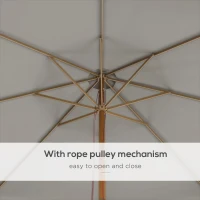 Outsunny 3.3m Elegant Wooden Parasol - Grey(m-5)