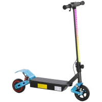 AIYAPLAY Foldable Kids Electric Scooter with LCD Display, Dual Shock Absorption, Up to 15 KM/H, Max Range 6 KM for Age 6-14, Blue(m-11)