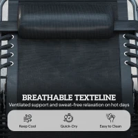 Outsunny Folding Sun Lounger with Canopy, Reclining Sunbed with Cushion, Side Pocket, Carrying Handle, Black(m-7)