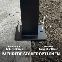 Outsunny Pavillon, 3x3,6 m wasserabweisend Stabil Gartenpavillon mit Moskitonetz, Doppeldach, für Garten, Terrasse, Schwarz(m-7)