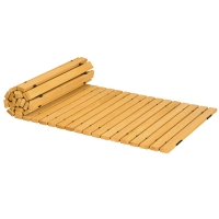 Outsunny Rollweg Gartenweg 185 x 60  cm, Ausrollbarer Holzweg, Gehweg aus Tannenholz für Garten, Terrasse, Strand