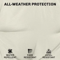 Outsunny Outdoor Chair Seat Cushions Set of 2, Garden Chair Cushions with 7cm Thick Foam & Ties, Cream White(m-5)