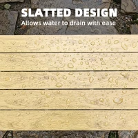 Outsunny Outdoor Garden Coffee Table, Garden Table with Slatted Wood Plastic Composite Top and Metal Frame, Brown(m-5)