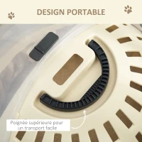 PawHut Cat Carrier & House, Portable Washable Basket with Removable Cushion for Cat or Small Dog - Easy to Clean, 41 x 41 x 35.2 cm, Beige(m-5)