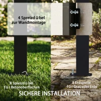 Outsunny Grillpavillon 2,44 x 1,48 m Gartenpavillon mit Pultdach, Gartenlauben mit UV-Schutz 50+ Dunkelgrau(m-7)