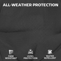 Outsunny Patio Chair Cushions Set of 4, Waterproof Non-Slip Lounge Chair Cushions, 112x53cm, Black(m-5)