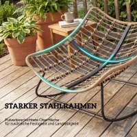 Outsunny Schaukelstuhl Schaukelsessel mit Kissen wetterfest Gartenstuhl bis 120 kg belastbar für Wohnzimmer Garten, Rasen Grau(m-8)