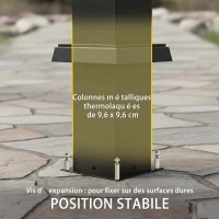 Outsunny Pergola bioclimatique 3x3m avec lumières LED solaires, pergola à lames orientables, gouttières, noir(m-6)