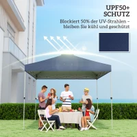 Outsunny Pavillon-Dach Ersatz UV50+ wasserfest mit 8 Abflusslöchern 3 x 3 m, Blau(m-4)