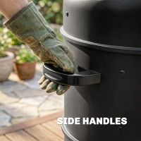 Outsunny 3-in-1 Vertical Charcoal Smoker with 2 Grill Grates, Built-in Thermometer, Adjustable Vent, 2 Doors(m-8)