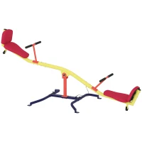 AIYAPLAY Balançoire à bascule pour enfant 3 à 12 ans, trébuchet rotatif 360°, sièges rembourrés avec dossiers, multicolore(m-1)