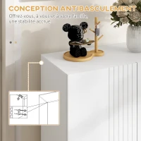 HOMCOM Meuble à chaussures 20 paires, armoire à chaussures moderne avec portes à fermeture douce, étagères réglables, blanc(m-7)