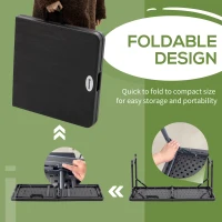 Outsunny Foldable Patio Dining Table for 4, Height Adjustable Outdoor Table for Garden, Lawn, Dark Grey(m-6)