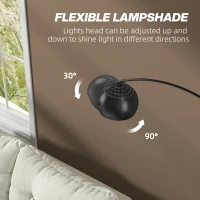 HOMCOM Arc Floor Lamp for Living Room, Modern Adjustable Standing Lamp with Faux Black Marble Base Black(m-5)