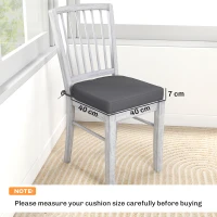 Outsunny Outdoor Chair Seat Cushions Set of 2, Garden Chair Cushions with 7cm Thick Foam & Ties, Dark Grey(m-3)