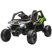 AIYAPLAY Voiture électrique enfant UTV KAWASAKI TERYX KRX 1000 12 V à 2 moteurs 25 W télécommande 2,4 Ghz 100 x 64 x 56 cm noir(m-1)