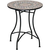 Outsunny Φ60cm Mosaic Outdoor Patio Table - Green(m-9)