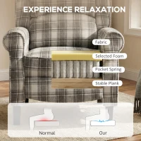 HOMCOM 160° Reclining Armchair, with Footrest - Grey and White(m-5)