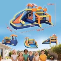 AIYAPLAY Château gonflable avec souffleur 8 en 1, parc aquatique, toboggan, trampoline, piscine à balles, multicolore(m-3)