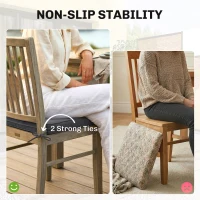 Outsunny Outdoor Chair Seat Cushions Set of 2, Garden Chair Cushions with 7cm Thick Foam & Ties, Dark Grey(m-7)