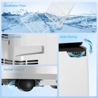 HOMCOM Climatiseur portable 12 000 BTU, appareil avec modes refroidissement, déshumidification, ventilateur, nuit, commande vocale WiFi(m-5)