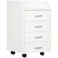 Vinsetto Office storage pedestal on wheels 4 sliding drawers MDF and particleboard dim. 40L x 36l x 65H cm white(m-1)