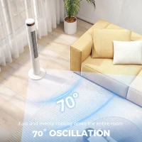 HOMCOM Oscillating Tower Fan Remote Control 3 Speed Modes Cooling Machine White(m-5)