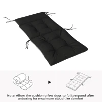 Outsunny Patio Chair Cushions Set of 4, Waterproof Non-Slip Lounge Chair Cushions, 112x53cm, Black(m-7)