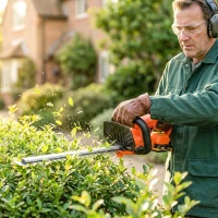 Outsunny Taille-Haies Électrique 100 W, Lame 51 cm, Batterie 2,0 Ah et Chargeur, Orange(m-10)