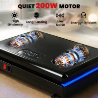 SPORTNOW Platforma Wibracyjna z 120 Poziomami Intensywności, 5 Programami, Oświetleniem LED, Taśmami Oporowymi, Antypoślizgowa(m-4)