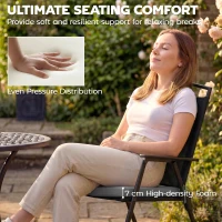 Outsunny Set of 6 Outdoor Seat Cushions with Machine Washable Cover, Water Repellent Seat Cushions Dark Grey(m-4)