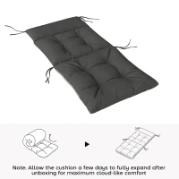 Outsunny Patio Chair Cushions Set of 4, Waterproof Non-Slip Lounge Chair Cushions, 112x53cm, Dark Grey(m-7)