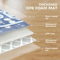 AIYAPLAY Foldable Baby Play Mat, Baby Playpen, Reversible Foam Playmat, Floor Mats for Toddlers, Traffic and Grey Diamond Theme(m-6)