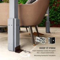 Outsunny 3 x 3 m Wooden Pergola Kit, Decorative Garden Gazebo Shelter with Stable Structure for Climbing Vines, Grey(m-7)