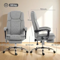 HOMCOM Office Chair with 6-Point Vibration Massage and Heat, Executive Computer Desk Chair with High Back, Reclining, Grey(m-3)