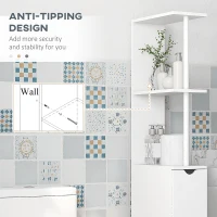 HOMCOM Slim Bathroom Storage Cabinet with Drawers, Tall Bathroom Cupboard with 2-Tier Shelf, White(m-6)