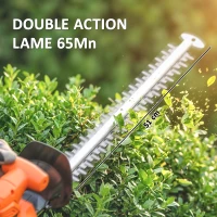 Outsunny Taille-Haies Électrique avec Manche Télescopique Lame 51 cm 2 Batteries 4,0 Ah  112,5x15x14,5cm, Orange(m-7)