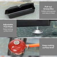 Outsunny Grill gazowy 10000 BTU, 3 palniki ze stali nierdzewnej(m-7)