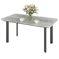 Outsunny Outdoor Garden Coffee Table, Garden Table with Slatted Wood Plastic Composite Top and Metal Frame, Grey(m-11)