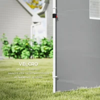 Outsunny Parois latérales pour tonnelle 3 x 3 m panneaux pour pavillon avec fenêtre lot de 2 tissu Oxford gris clair(m-5)